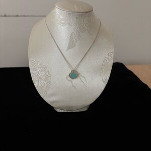 Tiffany & Co. Silver and Blue Heart Necklace